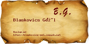 Blaskovics Gál névjegykártya